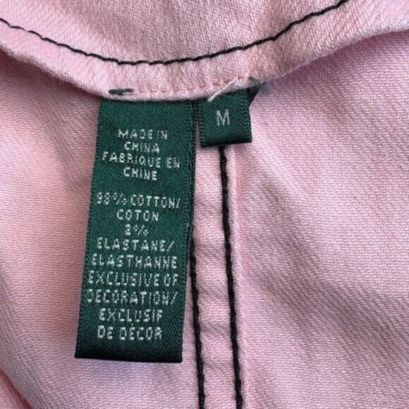 Ralph Lauren Jeans Co Light Pink Blush Y2K Belted Denim Jacket Womens Sz M - Picture 5 of 6